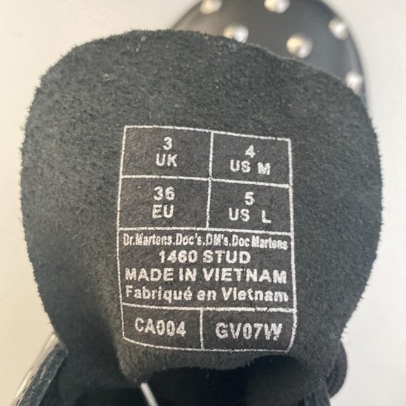 Dr Martens Black 1460 Studs Wanama Leather Lace Up Boots Size 5 - Picture 8 of 13